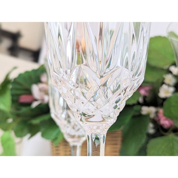 Set of 4 Vintage Crystal Water Goblets Clear Lead Crystal Capri Stemware Glasses - Picture 3 of 10